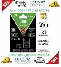 Tarjeta Micro SD de 128 GB, Adaptador de memoria MicroSD Plus, MicroSDXC SDXC U3