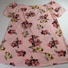 West Loop Dress Women’s XL Extra Large Floral Pink Off The Shoulder Polyester