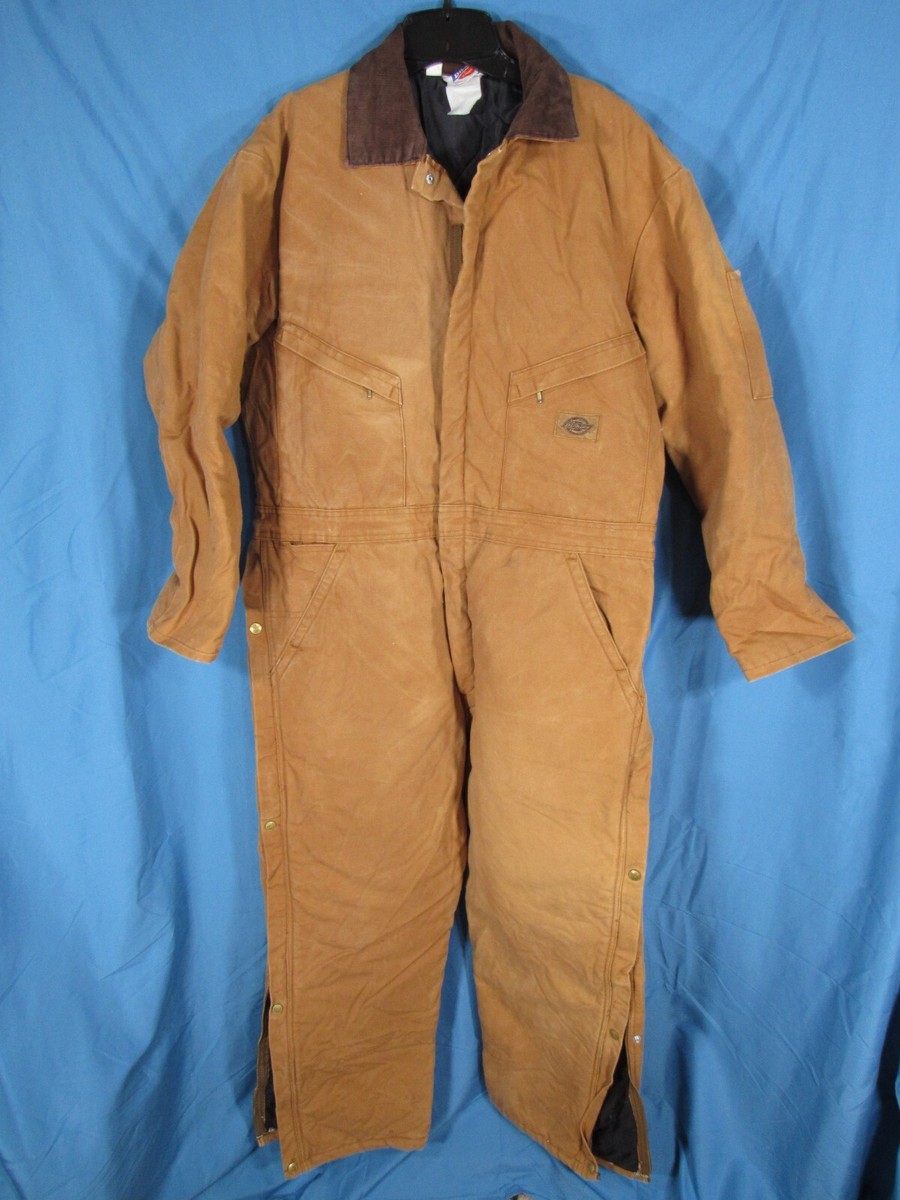 MOKA tag coverall sweat スウェット DICKIES Work Coveralls TAN Durable ZIP FRONT Pockets QUILTED LINED