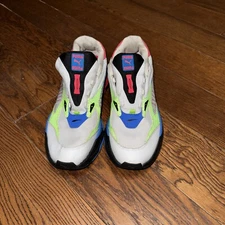 Puma RS-Fast Dazed Men's Size 11 Sneakers Casual Shoe White Neon Blue No laces