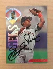 EDUARDO PEREZ CALIFORNIA ANGELS SIGNED AUTOGRAPHED 1995 LEAF CARD #145 W/COA 