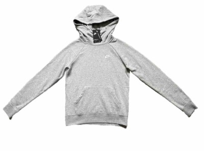 Nike Hoodie Damen Größe XS Trichter Pullover GREY HEATHER Essential Top