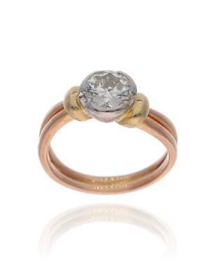 Damenring Aus Drei Farben Gold 18 Kt  DAMIANI  Mit Diamant
