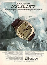 BULOVA ACCUQUARTZ Pubblicità 1 pagina 1975 Originale OROLOGIO 
