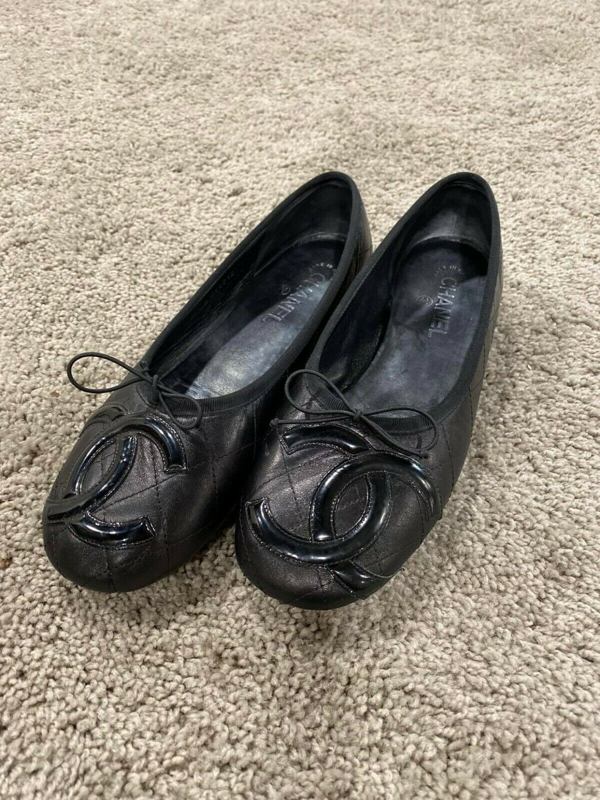 Chanel 9 Cambon Black Quilted Ballet Flat Leather C… Gem