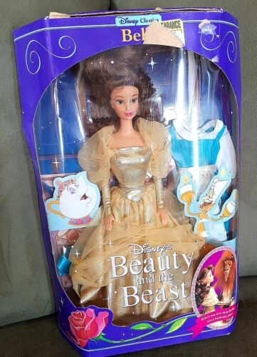 1991 Mattel Disney Classic Beauty and the Beast Belle #2433 NIB W/2 Dresses BIN