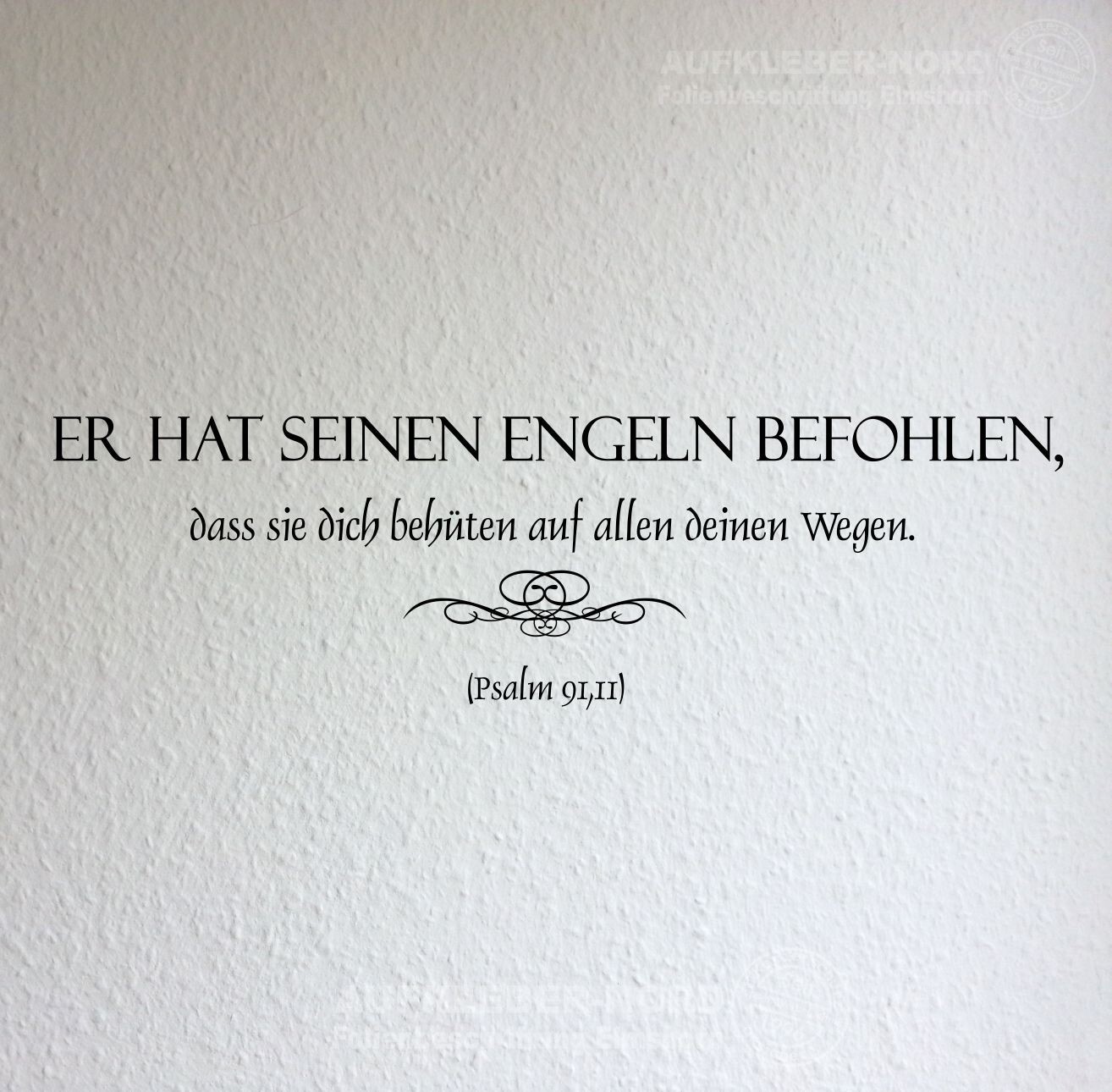 Er hat seinen Engeln befohlen 60cm Wandtattoo A20 Psalm Bibel Aufkleber Sprüche
