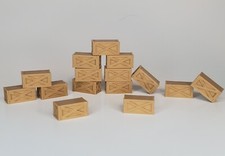 15 Pack - HO Scale - Small Wood Brown Crates / Box - Unfinished Set / Lot