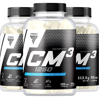 TREC NUTRITION CM3 1250 90-180 Kapseln - Kreatin-Malat für Muskelaufbau & ATP-Regeneration