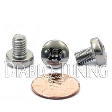 M6 x 8mm - Qty 10 - Stainless Steel Phillips Pan Head Machine Screws DIN 7985 A