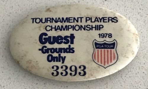 1978 Tournament Players Championship Grounds Guest Tag Button Jack Nicklaus Win
