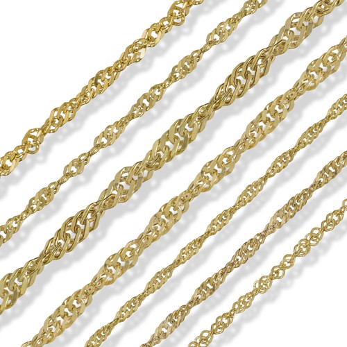 9CT GOLD 16 18 20 22 24 SINGAPORE FLAT 
