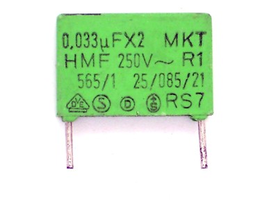 1x 0,033µF X2 250V~ ERO F 1777-333-2000 (33nF,Kondensatoren,Kondensator,µFX2)C79