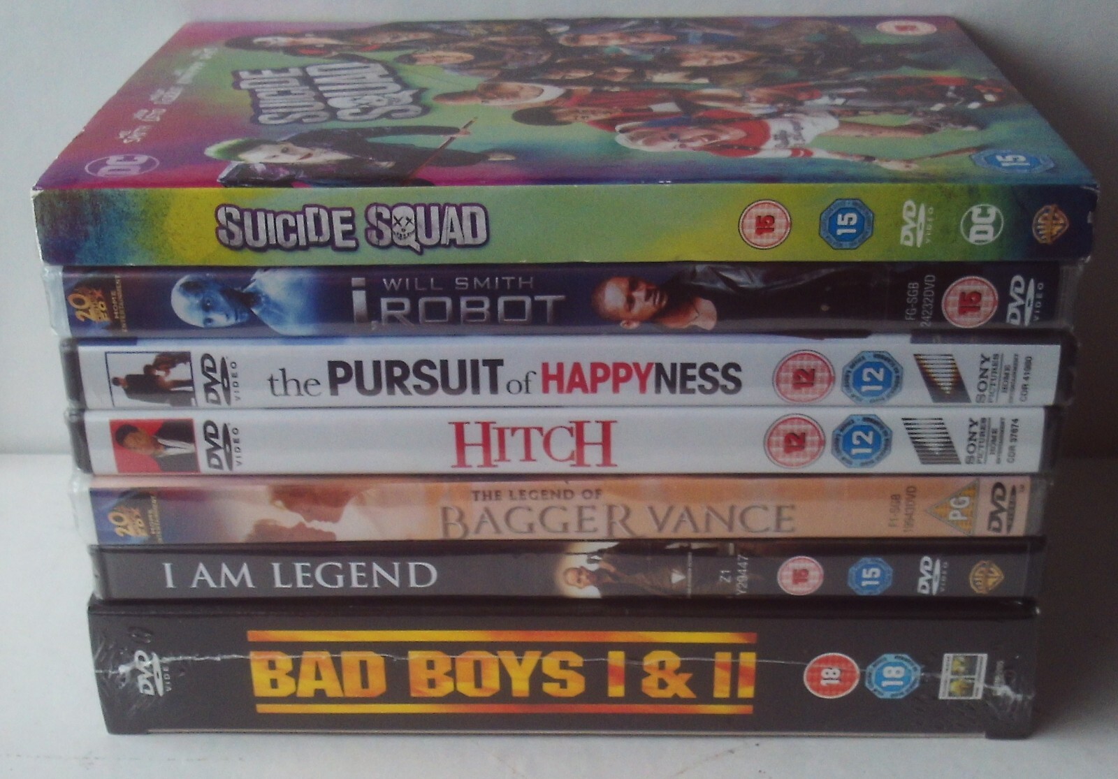 Bad Boys 1/2, I Robot, Hitch, Suicide Squad, I Am Legend 8 x Will Smith DVD NEW
