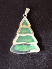 Silver & Enamel Christmas Ornaments, Set of 3, Tree, Candy Cane & Bells — photo 8
