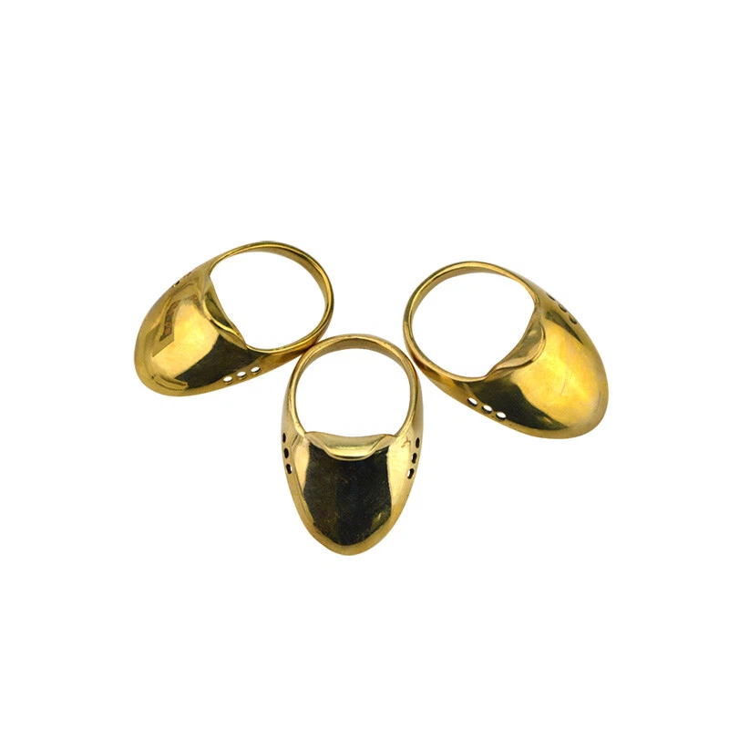 Archery Thumb Ring Traditional Finger Guard Copper Bow Shooting Protector Gear - Image 2 of 4