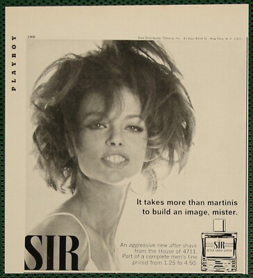 Sir After Shave Lotion House of 4711 Brunette Bed Head Vintage Print Ad 1966