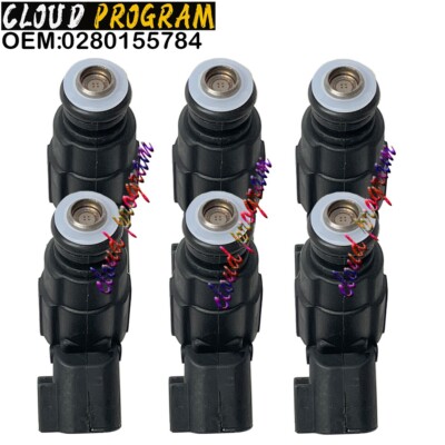 Set (6) Fuel Injectors 0280155784 For 1999-2004 Jeep Cherokee 4.0L I6 0280155923
