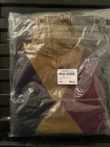 Lyle & Scott Bobble Beanie Hat Golf Winter Argyle multicolured - Picture 6 of 7