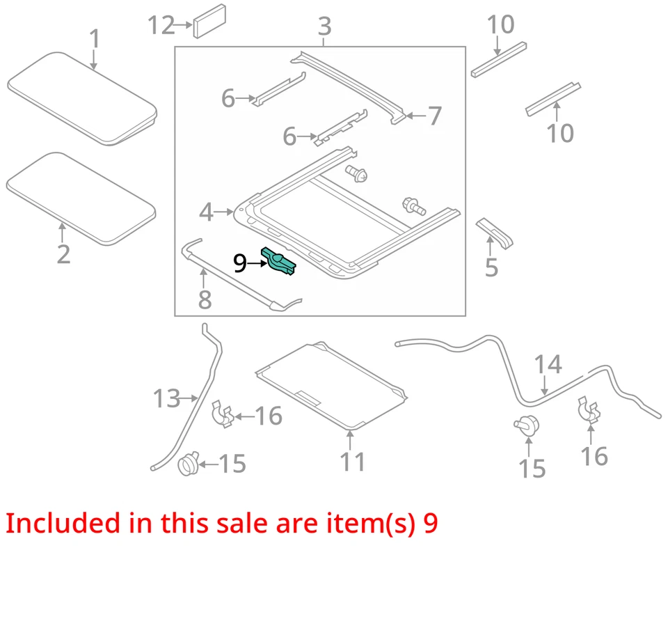 Compatível com 2014 - 2024 INFINITI QX80 motor de teto solar 912951LA1A testado pelo fabricante de equipamento original - Imagem 4 de 4