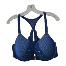 Cacique Blue Boost Plunge Front Closure Full Coverage Underwire Bra Size 44C