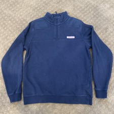 Kids Vineyard Vines XL 18 Long Sleeve Quarter Zip Pullover Navy