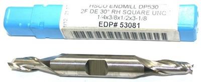 Niagara 53081 1/4'' diameter 3/8'' Shank Double End 2 Flute HSS End Mill