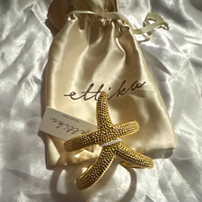 Ettika Gold Starfish Cuff Bracelet Beach Sea Life Sizable No Stone