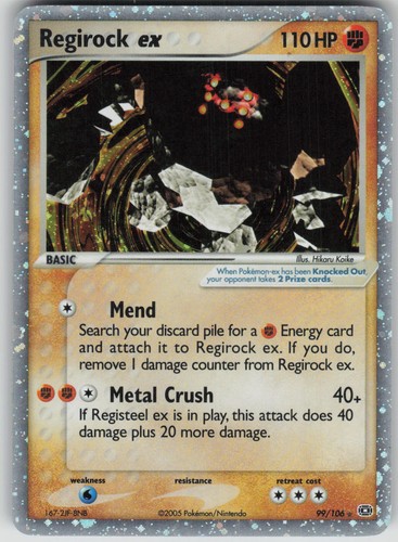 Pokemon TCG Regirock ex Ultra Rare Reverse Holo Emerald 99/106