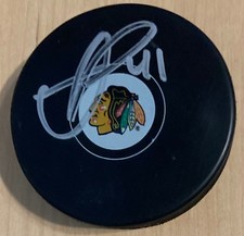 Isaak Phillips Signed Blackhawks Puck 2023 (Case Option in Desc)