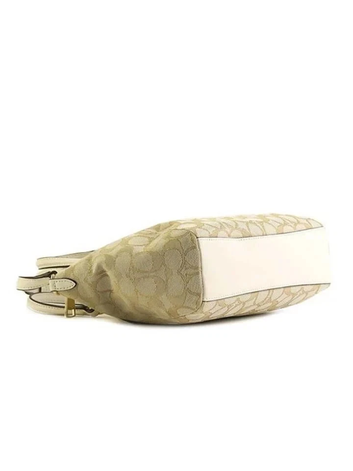 Coach Outline Signature Small Kelsey Satchel Shoulder Bag Khaki/Chalkvb F58283 - Image 2 of 4