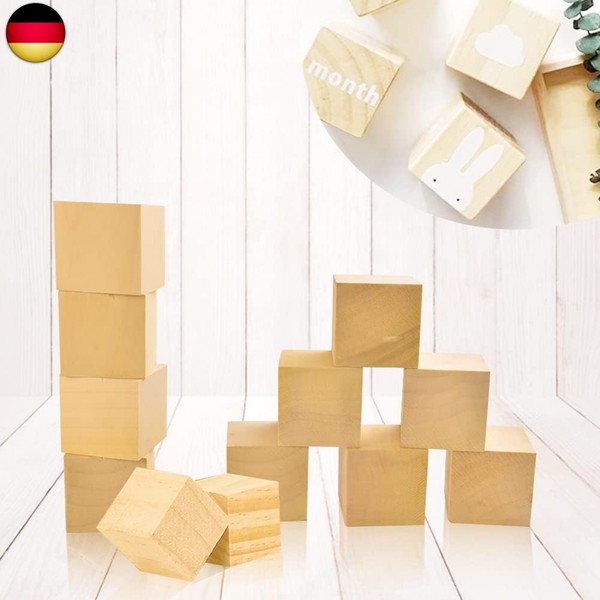 12 Stk HolzwüRfel Blanko 5 X 5 X 5Cm Schnitzholz Schnitzen Lindenholz-image