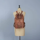 Women's Leather Genuine Backpack Brown Travel Shoulder Vintage Bag Rucksack