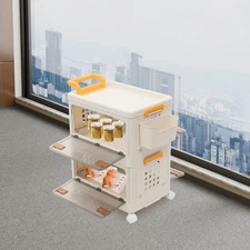 2 Tiers Foldable Storage Cabinet Foldable and Movable Storage Box, Storage Bins