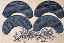 4 PCS Rubber Heel Plates Shoe Repair Tips with Nails for Boots & Shoes Black NEW