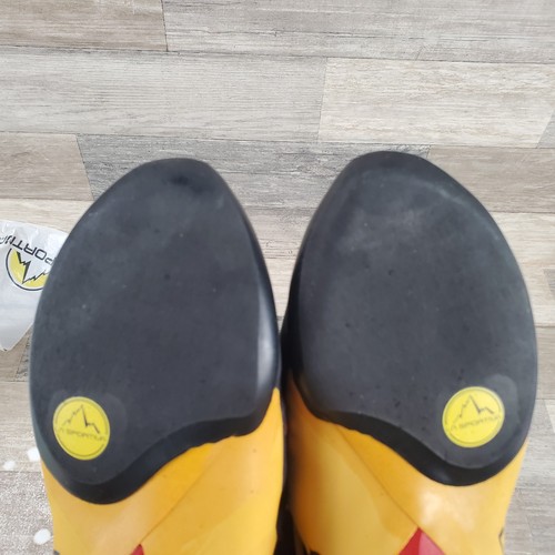 La Sportiva Genius Womens Climbing Shoes Sz 6 Red Black Yellow Lace-Up - Picture 11 of 12