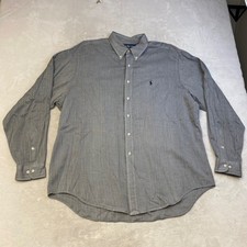 Vintage Ralph Lauren Men's Yarmouth Gray Herringbone Button Down Shirt 17 1/2