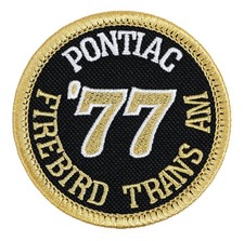 1977 Pontiac Firebird Trans Am Embroidered Patch Black/Gold Iron-On Sew-On Hat