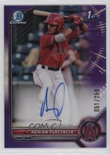 2022 Bowman Chrome Prospect Purple Refractor 51/250 Adrian Placencia Auto 0l44