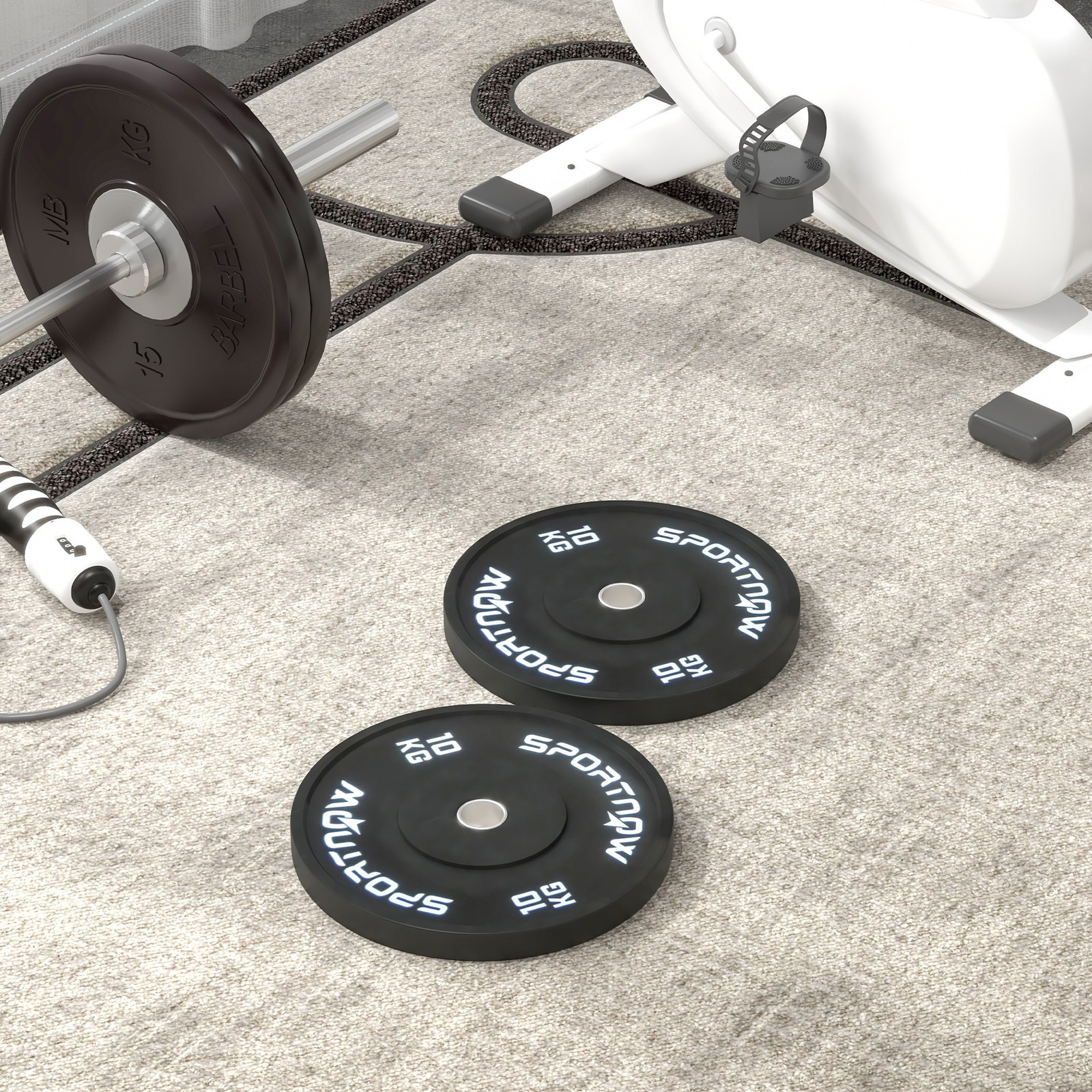 Set 2 Dischi Pesi SPORTNOW da 10kg per Manubri e Bilanciere foto 2