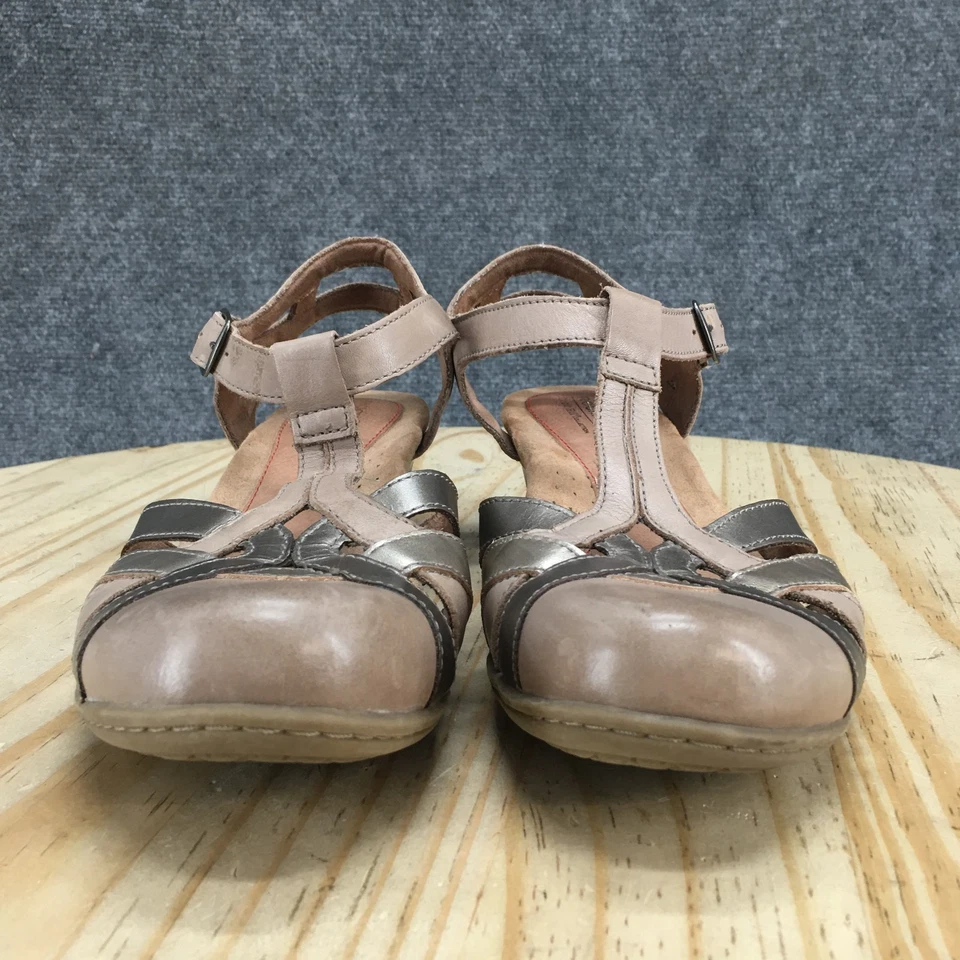 Rockport Cobb Hill Sandals Womens 9.5 M Beige Aubrey Ankle Strap Leather Buckle - Image 4 of 4