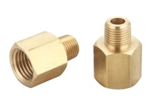 1/4 to 1/8 NPT Reducing Adapter Brass Pipe Fitting, Pack of 2