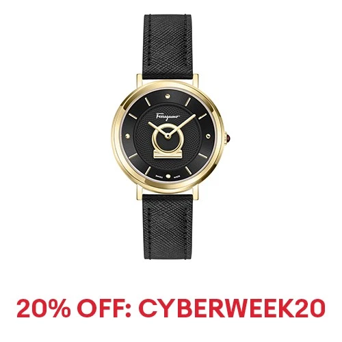 Ferragamo Womens Gold 36mm Strap Fashion Watch