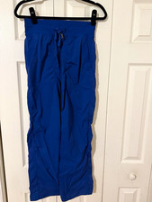 Lululemon Women s Blue Dance Studio Pants Drawstring Elastic Waist Pockets Sz 4