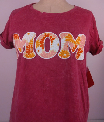 Daisy Mom Berry Fun Mineral Wash SS Mother's Day T Shirt Size S - New