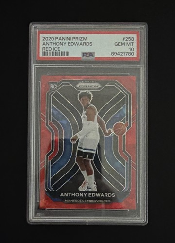 2020-21 Panini Prizm - Anthony Edwards #258 Red Ice Prizm (RC) PSA 10