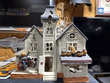 Harley Davidson “Ghost Town” Ceramic Lighted Haunted House