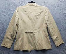 Talbots Blazer Jacket Womens 8P Brown Lined Silk Linen Single Breasted Business