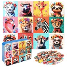 Beautiful Wild Animals Puzzles for Kids Ages 4-8, 100 Pieces Jigsaw Puzzles f...