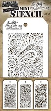 Tim Holtz Mini Layered Stencil Set 3/Pkg-Set 47